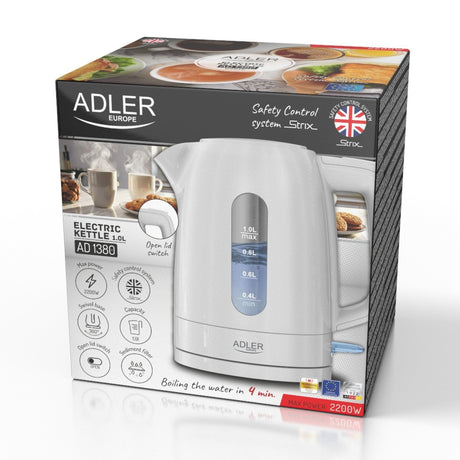 EAN 5905575907998 - Adler AD 1380W tetera eléctrica 1 L 2220 W Blanco imagen 8