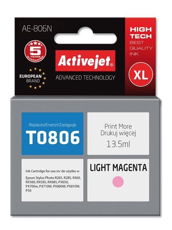 EAN 5904356293947 - Activejet AE-806N cartucho de tinta 1 pieza(s) Compatible Alto rendimiento (XL) Magenta claro imagen 1