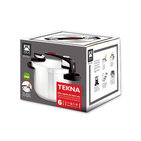 Olla A Presión Tekna A185602 Ø22cm 6l Acero Inoxidable Apta Para Inducción