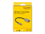 Delock Externe Usb Soundkarte Mit Type-C Stecker Auf 2 X 3.5mm Klinkenbuchse Plug & Play Audio Adapter