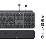 Teclado Inglés Logitech Mx Keys Plus Rf Wireless + Bluetooth Qwerty Grafito