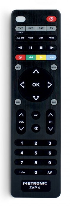 Mando A Distancia Universal Metronic Zap 4 Para Tv +Tdt + Sat + Dvd 495325