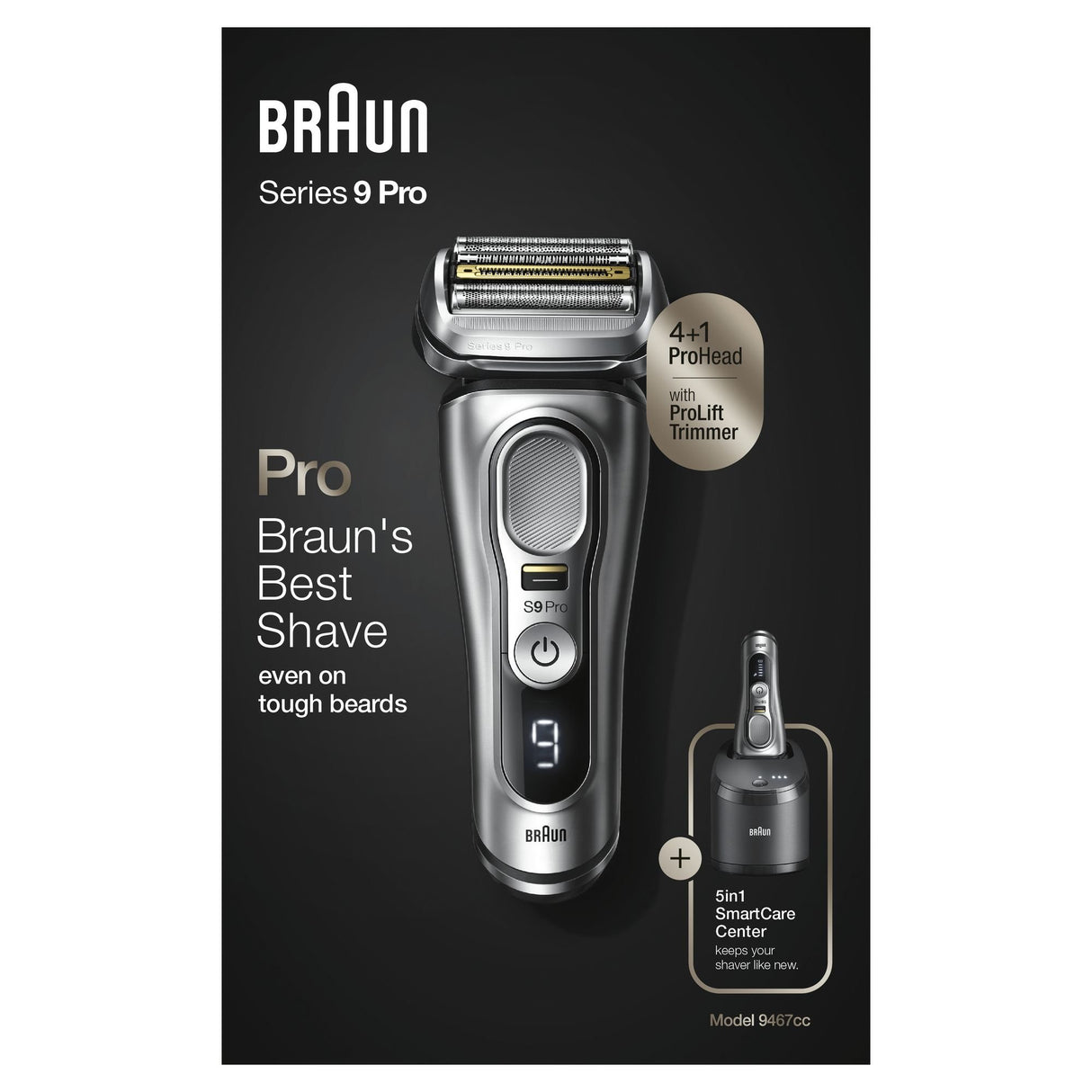 EAN 4210201394235 - Braun Series 9 9467cc Wet & Dry Máquina de afeitar de láminas Recortadora Negro, Gris imagen 7