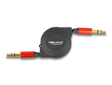 Delock 85369 Cable Retráctil De Audio Con Conector Estéreo De 3,5 Mm Y 3 Pines Macho A Macho De 90 Cm
