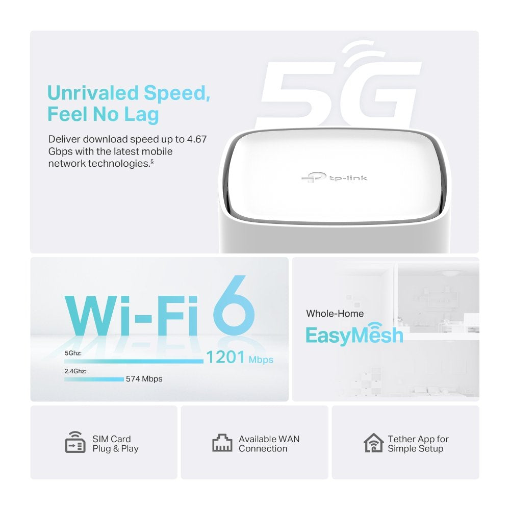 Router 5g Wifi 6 Dualband Tp-Link Archer Nx210 Ax1800 1201mbps (5 Ghz) + 574 Mbps (2.4 Ghz) Easymesh