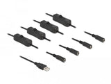 Delock 86799 Cable Usb Tipo-A Macho A 4 X Dc 5,5 X 2,1 Mm Hembra Con Interruptor 1 M