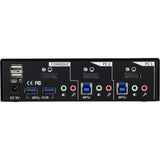 Switch Kvm Inline Hub Usb 3.0 Displayport De 2 Puertos Con Audio