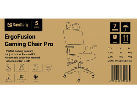 EAN 5705730640964 - Sandberg 640-96 silla para videojuegos Silla para videojuegos universal Asiento acolchado Negro, Gris imagen 10
