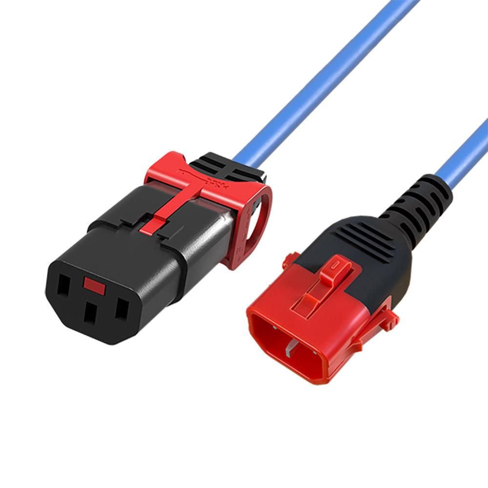 Powercord C13 Iec Lock+ - C14  Iec Lock Dual Locking Blue
