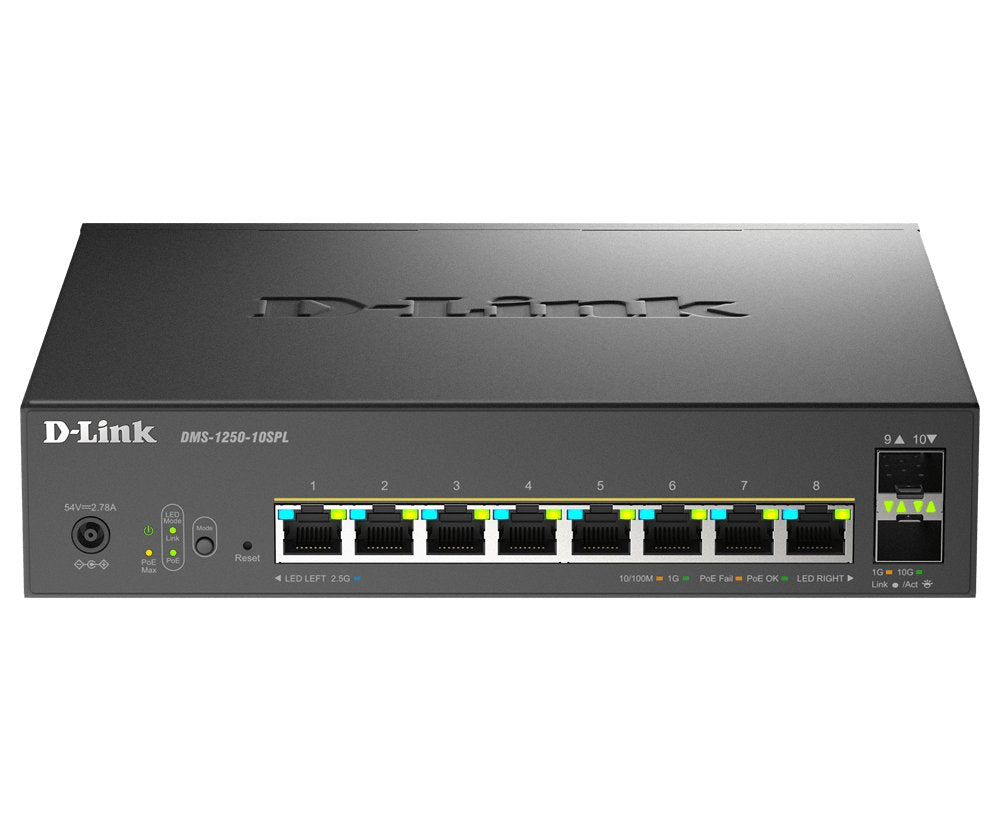 EAN 0790069473746 - D-Link DMS-1250-10SPL Gestionado L2/L3 2.5G Ethernet (100/1000/2500) Energía sobre Ethernet (PoE) Negro imagen 1