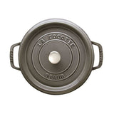 Olla Staub Round Cocotte, 24cm Cast Iron, Graphite Grey