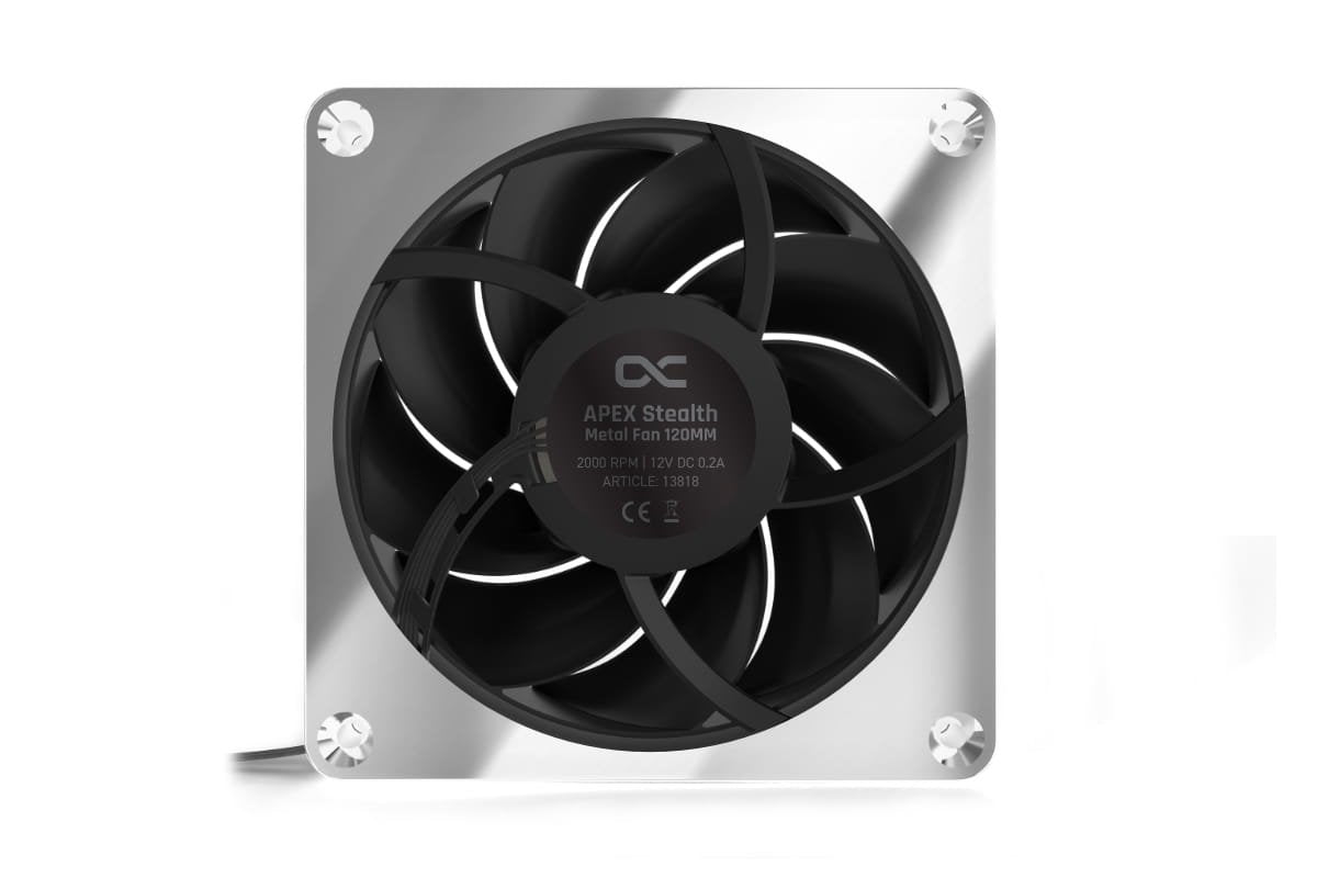 Ventilador  Alphacool Apex Stealth Metal 120mm Lüfter 2000rpm Cromado
