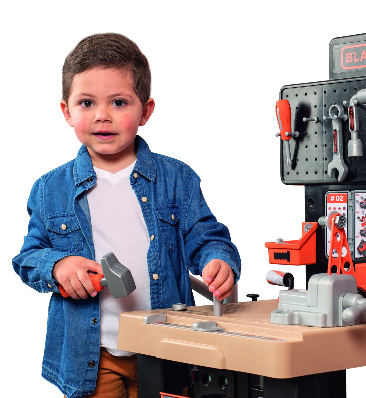 Smoby Black+Decker Mega Banco De Trabajo Centro, Herramienta Infantil Gris/Naranja 7600360726