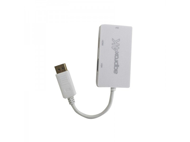 Approx Adaptador Displayport A Vga / Dvi / Hdmi  4k  Blanco