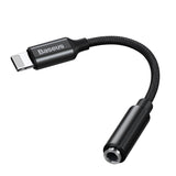 Cable Adaptador Lightning Audio De 3,5 Mm 10cm Negro