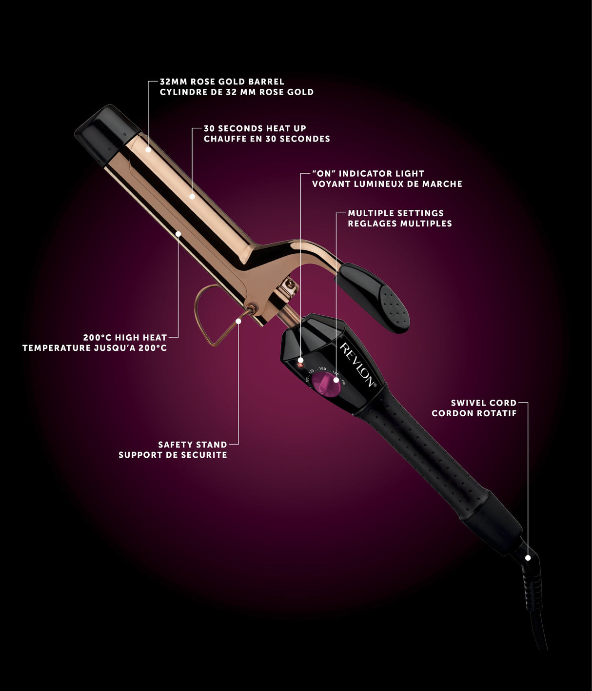 Revlon Long-Lasting Curls & Waves Rvir1159e (Negro/Roségold) Rvir1159e