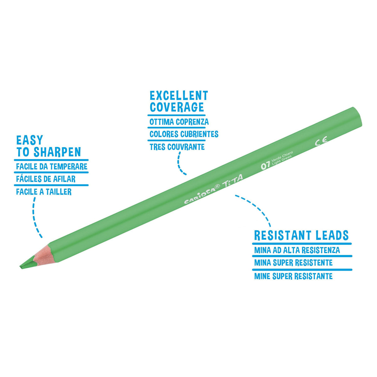 Carioca Tita Pack De 12 Lapices De Resina - Cuerpo Triangular - Colores Brillantes Y Lavables - Escritura Blanda - Mina