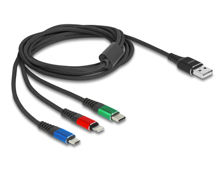 EAN 4043619901562 - DeLOCK 90156 cable USB USB 2.0 2 m USB A Micro-USB B/Lightning/Apple 30-pin Negro, Azul, Verde, Rojo imagen 1