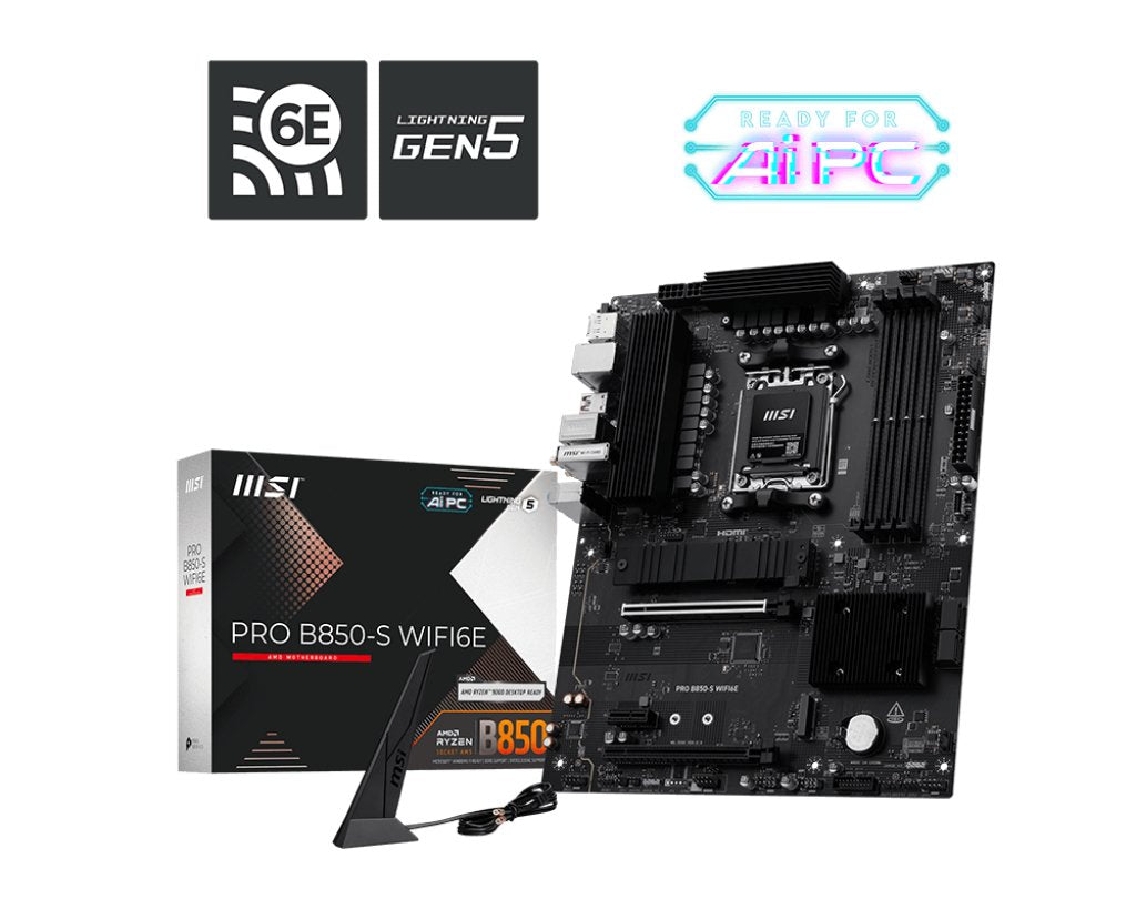 EAN 4711377365338 - MSI PRO B850-S WIFI6E placa base AMD B850 Zócalo AM5 ATX imagen 2