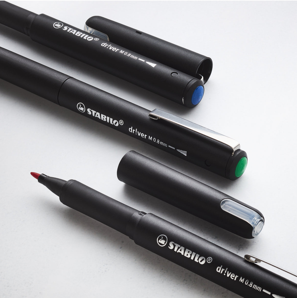 Stabilo Dr!Ver Pack De 4 Rotuladores De Punta Media 0.8mm - Tinta A Prueba De Manchas, Inodora Y Con Base Al Agua -