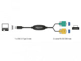 Delock Adaptador Usb 2.0 Seriell 2x 9 Pin St