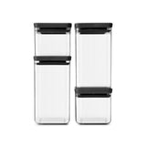 Tarro De Almacenamiento Cuadrado Brabantia Tasty 4x1, Gris Oscuro