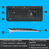 EAN 5099206077423 - Logitech 920-008680 teclado Ratón incluido Universal USB QWERTY Español Negro, Blanco imagen 7