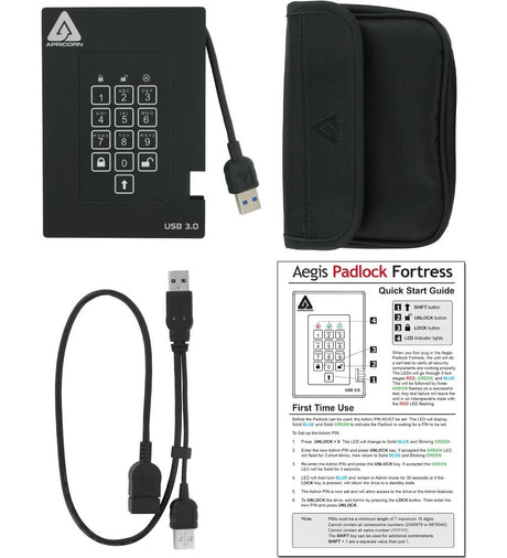 EAN 708326913775 - Apricorn Aegis Padlock Fortress 256 GB USB 3.2 Gen 1 (3.1 Gen 1) Negro imagen 3