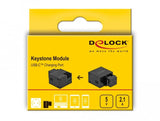 Delock Módulo Keystone Con Puerto De Carga Usb Type-C, 2,1 A, Negro