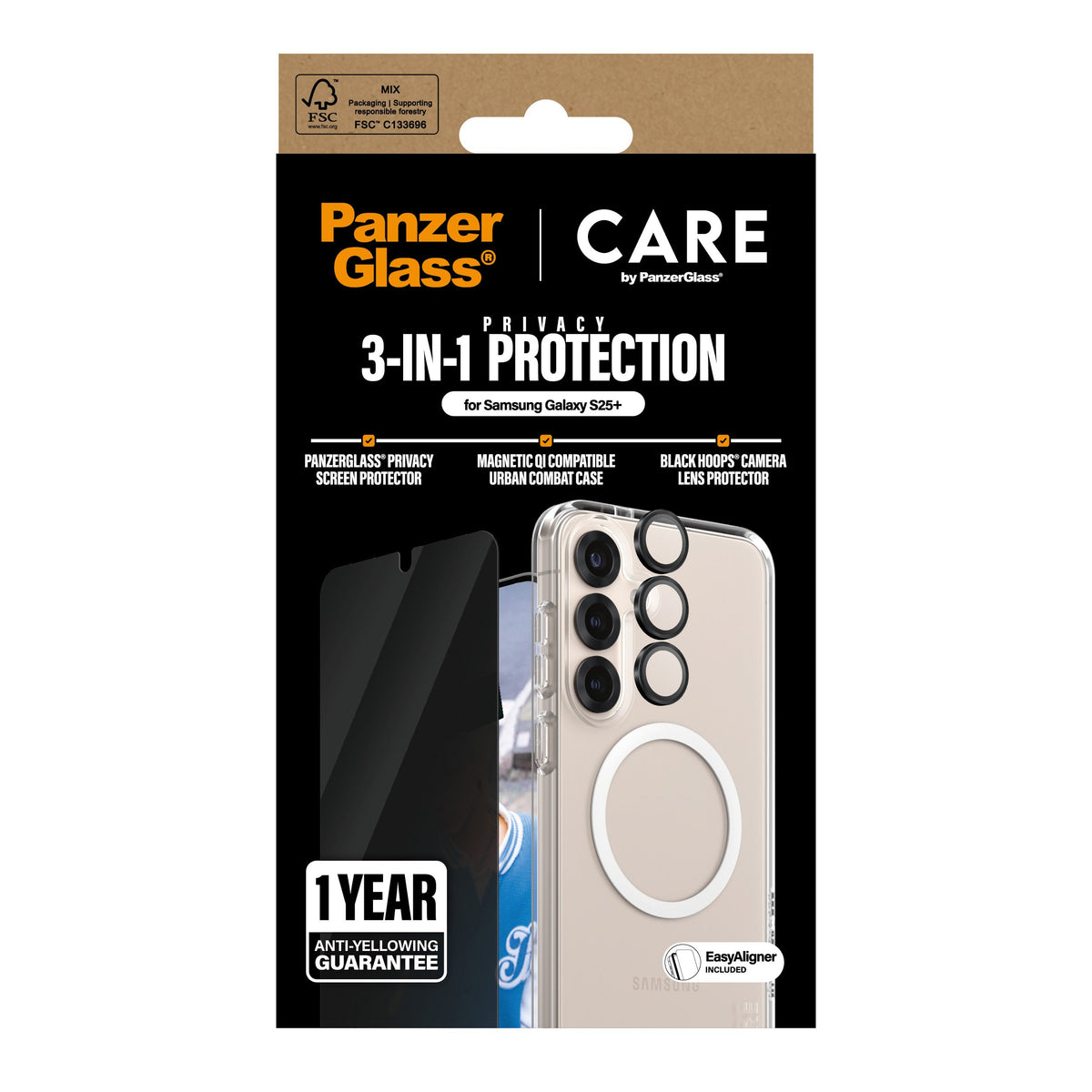 EAN 5715685016196 - PanzerGlass ® | CARE™ by ® 3-in-1 Privacy Bundle Samsung Galaxy S25+ Protector de pantalla 1 pieza(s) imagen 3