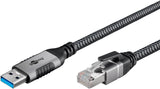 Goobay Usb-A 3.0 > Rj45 (St-St) 1,5m Ethernet-Cable Schwarz-Silber