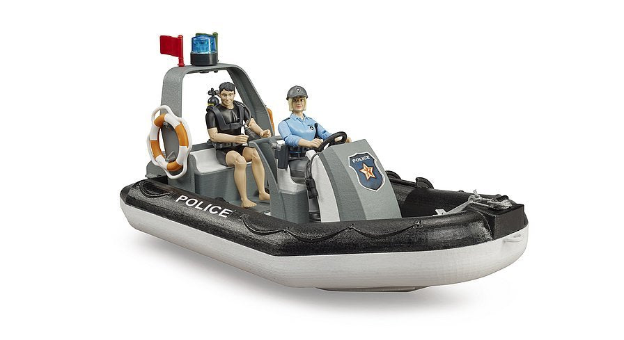 Camioneta De Policía Bruder Ram 2500, Módulo L+S, Remolque Con Bote (Negro/Blanco, Incl. 2 Figuras)