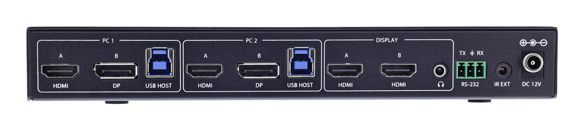 Inline Kvm Switch, 2x1 ,Hdmi & Displayport 4k/60hz, Dual Monitor, Usb 3.2 Hub