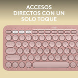 Teclado  Español Logitech Pebble Keys 2 K380s Rf Wireless + Bluetooth Qwerty Rosa