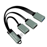 Logilink Hub Usb C De 3 Puertos, 2xusb2.0af + 1xusb3.0af, Conector Acodado