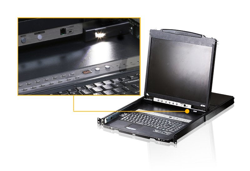 8-Port Dual Rail 19" Lcd Kvm Switch With Usb Peripheral Support, Broadcast Mode, Daisy Chain And External Console (Usb - Ps/2 Vg