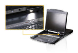 Consola Lcd Dual Rail Con Switch Kvm Integrado Vga Ps/2-Usb De 8 Puertos (Teclado Ingles Usa)