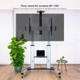 Tooq Soporte Suelo Ruedas Aluminio 60-100 - Plata