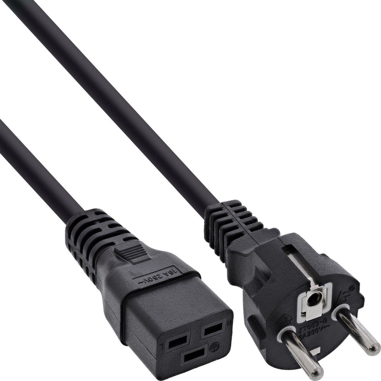 Cable De Alimentación Inline 16a Tipo F Recto A Conector Iec Iec320/C19 2m