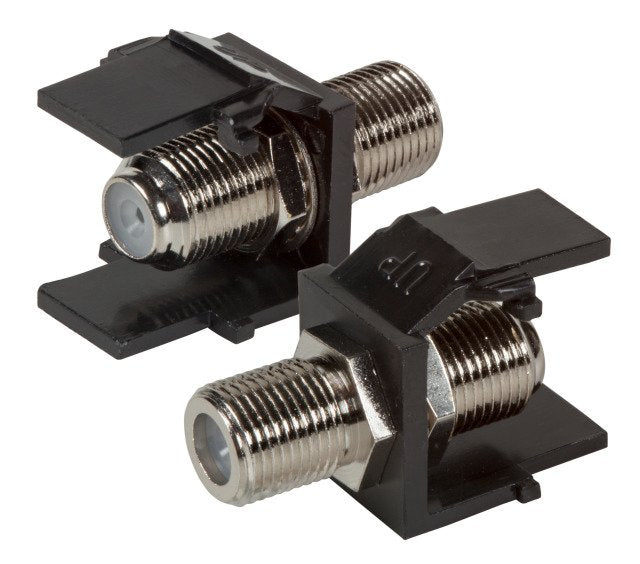 Adaptador Keystone, Acoplamiento De Conexión Para Cable De Satélite, 2x Conectores F, Negro