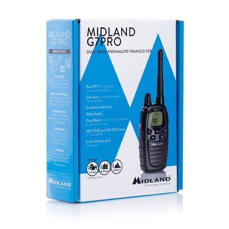 EAN 8011869201950 - Midland G7 Pro Walkie Talkie two-way radios 69 canales 446.00625 - 446.09375 MHz Negro imagen 4