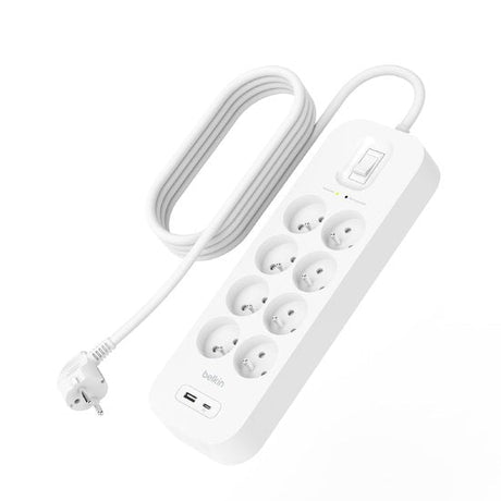 EAN 0745883855612 - Belkin SRB003CA2M limitador de tensión Blanco 8 salidas AC 2 m imagen 3