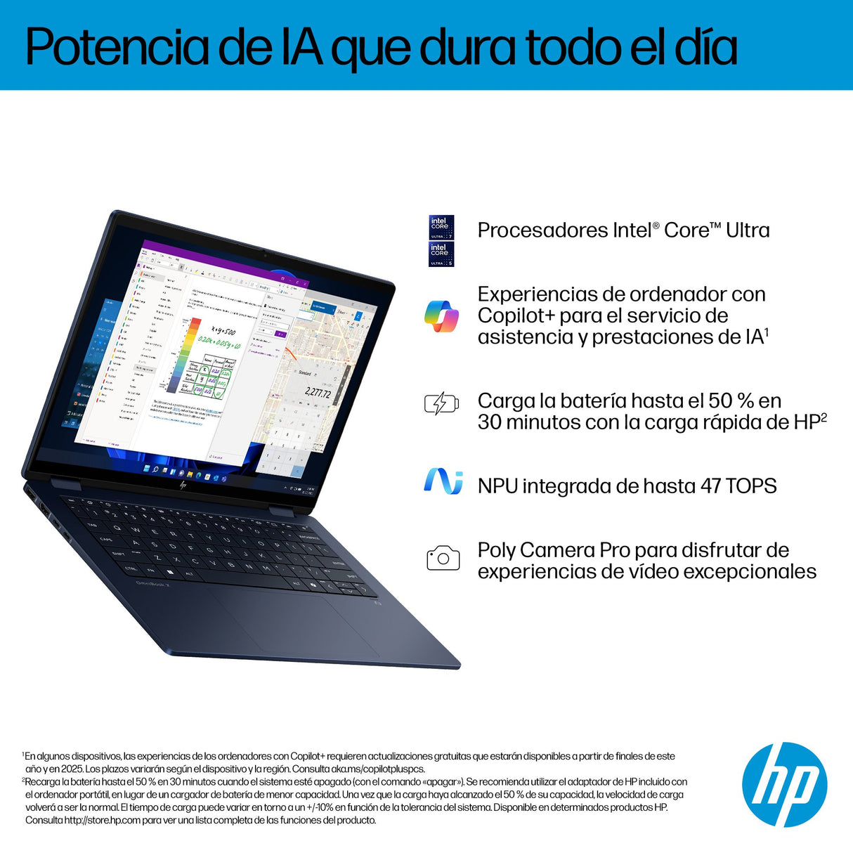 EAN 199251605406 - HP OmniBook X FlipNGAI 14-fm0013ns Copilot+ PC Intel Core Ultra 5 226V Híbrido (2-en-1) 35,6 cm (14") Pant imagen 10