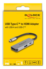 Delock Usb Type-C Adapter Zu Hdmi 4k 60 Hz Mit Usb Typ-A Und Usb Type-C Pd 95 W