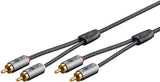 Cable  1,00m  2xrca M 2xrca M Flexiplus Nylon Goobay