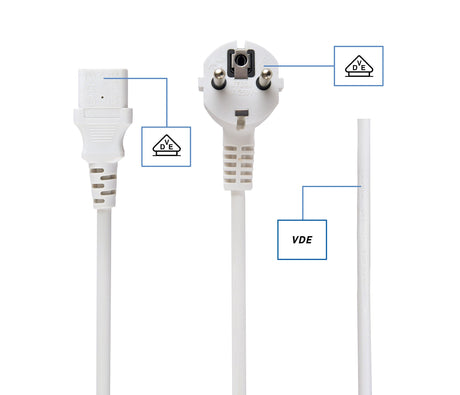 EAN 8716309026666 - Gembird PC-186W-VDE cable de transmisión Blanco 1,8 m CEE7/4 imagen 3