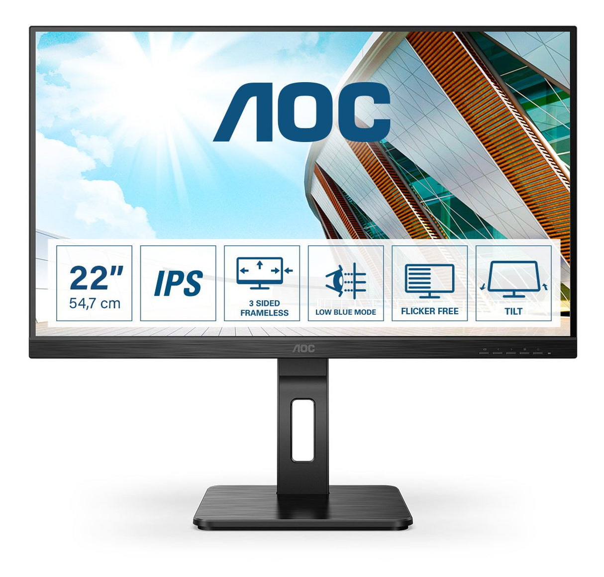 Monitor Aoc 21.5" 22p2q Full Hd Monitor Usb Vga Dvi Hdmi