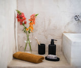 Dispensador Resina Negro Mate Ø7x16cm Andrea House