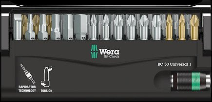 Wera Bit-Satz Bit-Check 30 Universal 1, 1/4" 05056440001