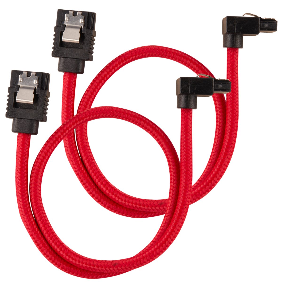 Cable Sata Premium Corsair Con Conector De 90 °, Paquete De 2 - Rojo